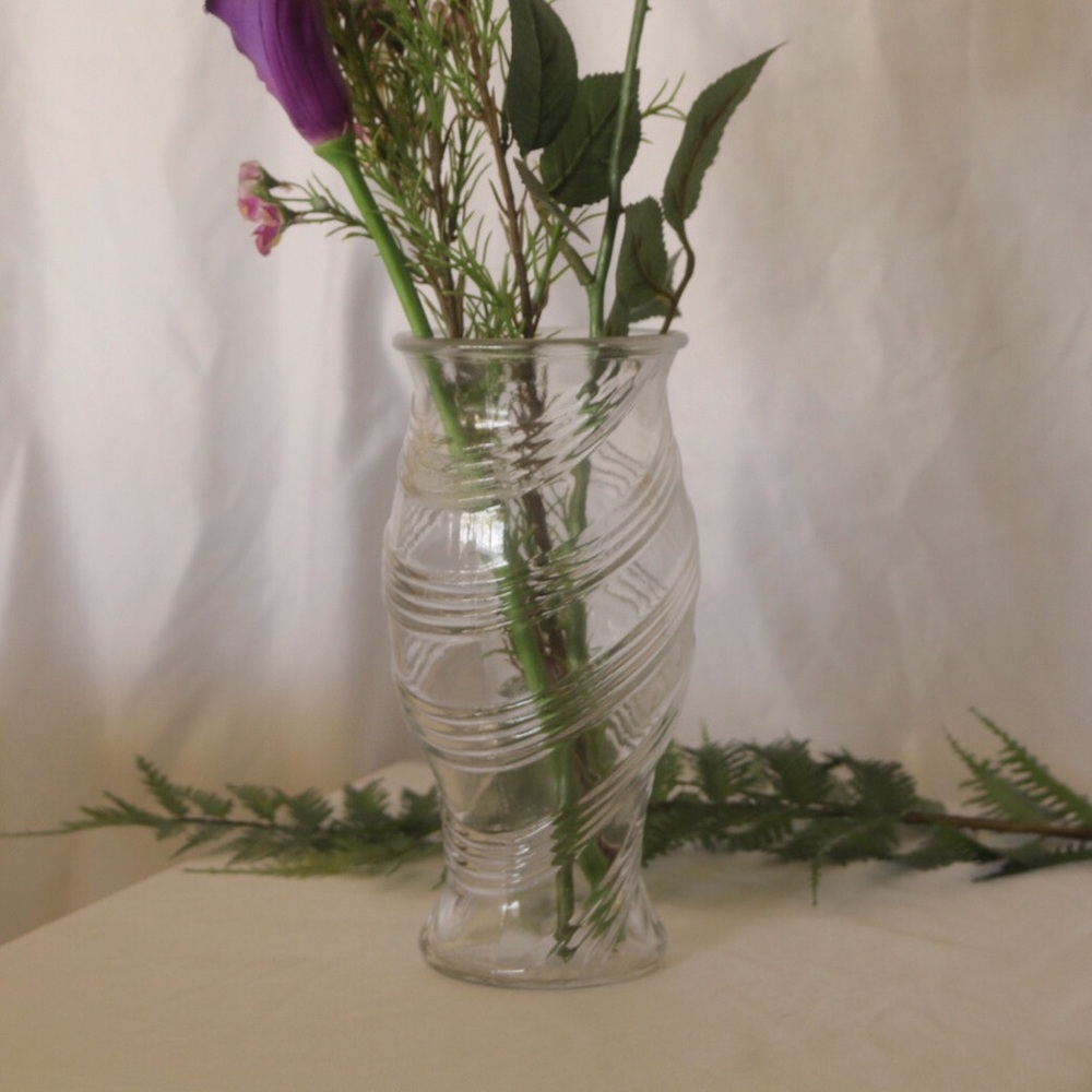 Glass striped vase